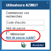 Positionnement de la case m&eacute;moriser et du lien Mot de passe oubli&eacute;?